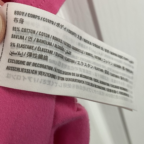 Pre-Owned Hollister Junior Pink Baby Tee Crop Top with Side Draw Strings, Size S - Picture 5 of 5